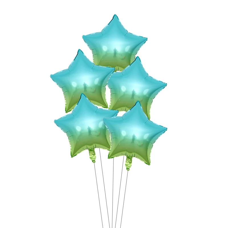 5 шт. 18 дюймов градиентной радужной расцветки с алюминиевой пленкой праздничные