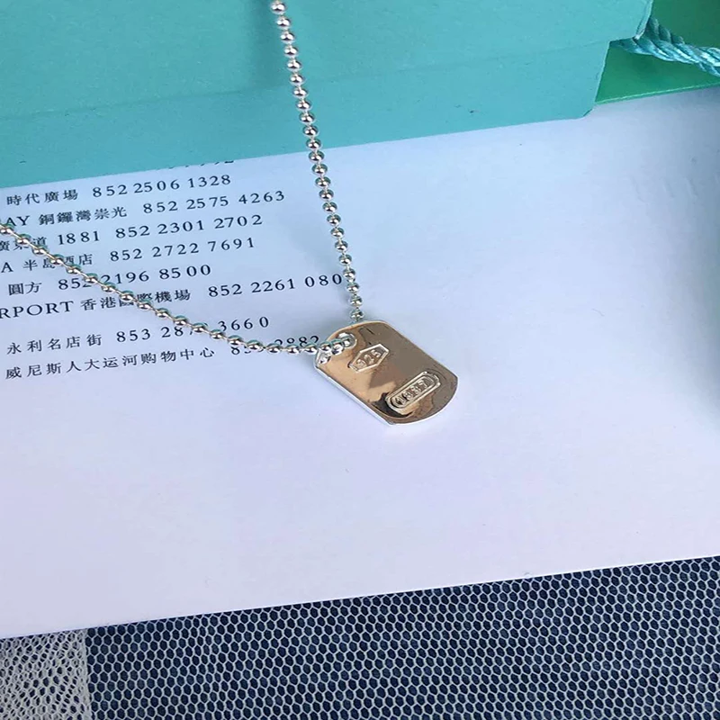 

1:1 Original Fashion classic shield necklace S925 Sterling silver Jewelry high quality Luxury brands Logo Valentine's Day gift