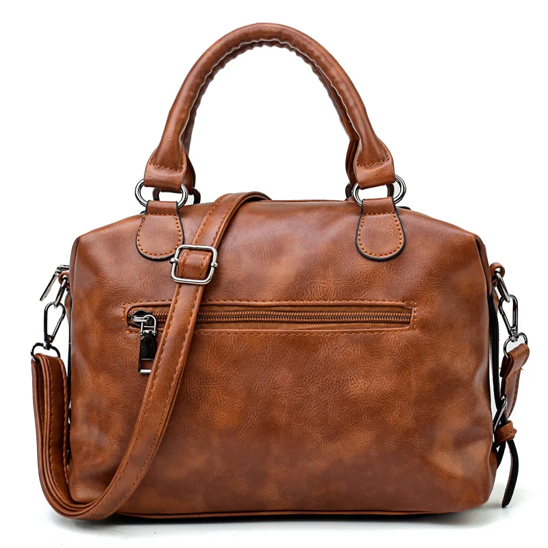 Сумка-тоут женская из искусственной кожи коричневая винтажная повседневная YZ-23 |