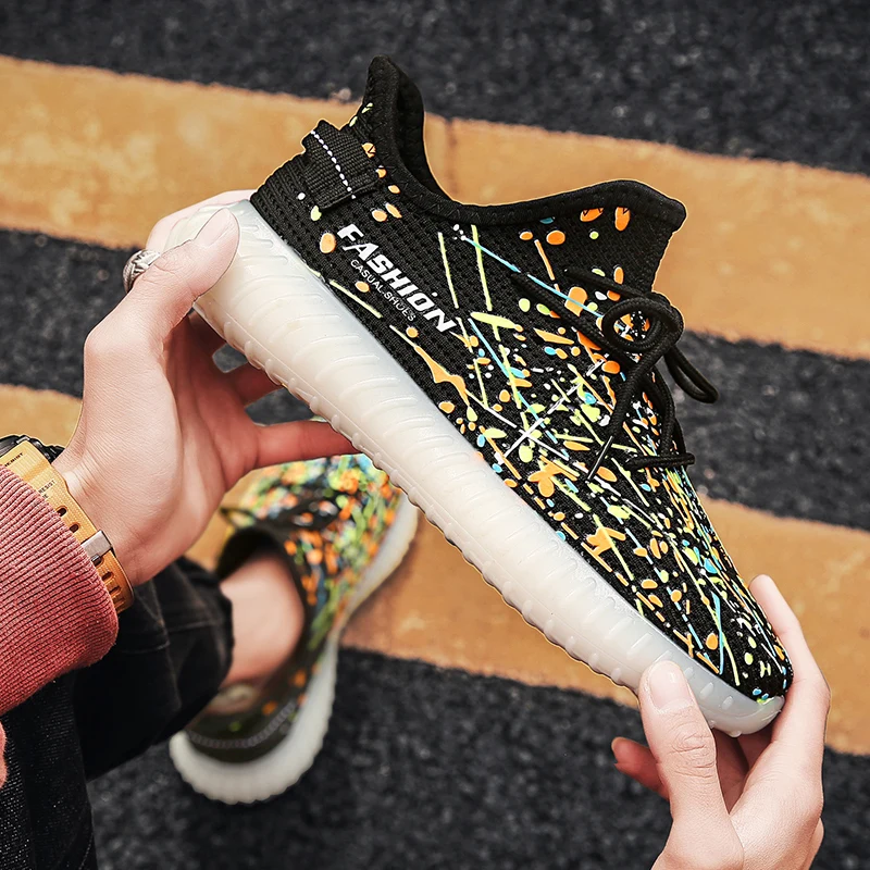 

2021 Spring New Men's Casual Shoes Fashion Light Shoes Non-slip Wear-resistant Shoes Outdoor Lace-up Shoes Breathable Outsole 44