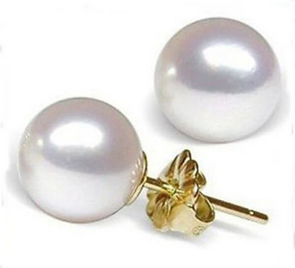 1019 + Нежный 12 мм белый жемчуг морской ракушки желтое золото шпильки | Украшения и