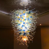 luxury flower blooming glass chandeliers led lights multi color hand blown glass chandelier lamps indoor lighting for home hotel