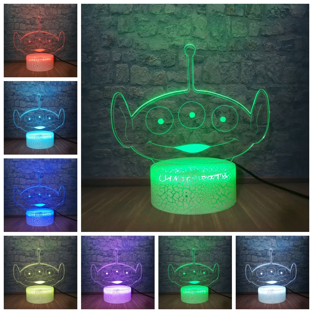 Игрушка история настольная лампа Базз светильник год инопланетяне 3D Led Иллюзия