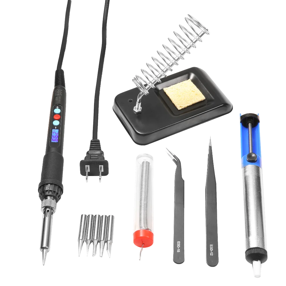 

Soldering Iron Kit for Electronics, 60W LCD Digital Adjustable Temperature, On/Off Switch