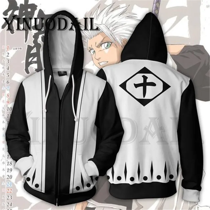 Для мужчин и женщин толстовки на молнии аниме отбеливатель Толстовка Отряд 10 Captain