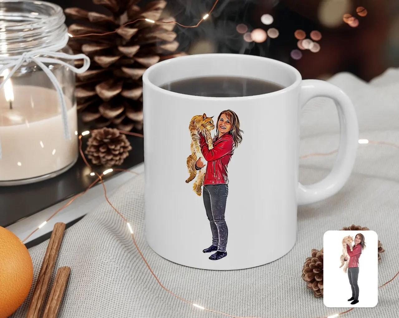 

Персонализированные полной длины для собак и кошек карикатура белая кружка Bardak-1