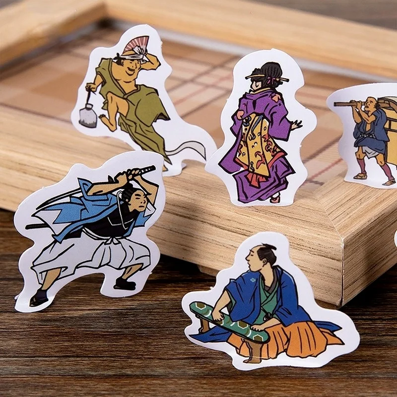 

46Pcs/Box Retro Ancient Character Stickers Hand Account Decoration Sealing Sticker Stationery School Supplies 2021 Pegatina