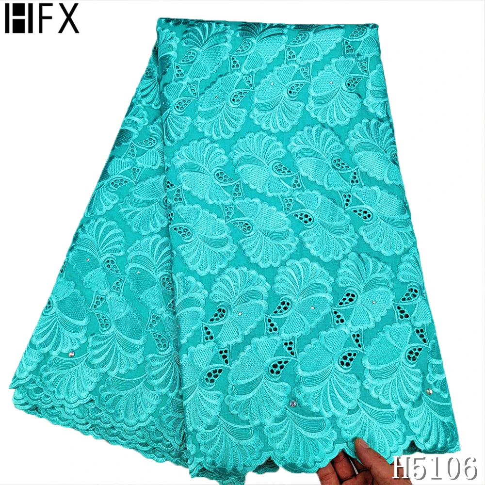 

HFX High Qaulity Swiss Voile 100% Cotton African Lace Swiss Voile Lace in Switzerland Embroidered Brode 5 yards For Senagal