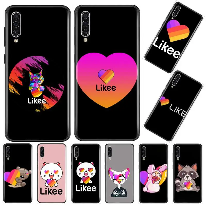 Резиновый чехол Likee с мультяшными животными как черный для телефона Samsung A20 A30 30s A40