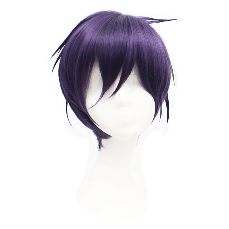 

Anime Noragami YATO Wig Dark Purple Short Wig Cosplay Costume Heat Resistant Synthetic Hair Men Women Cosplay Wigs + Wig Cap
