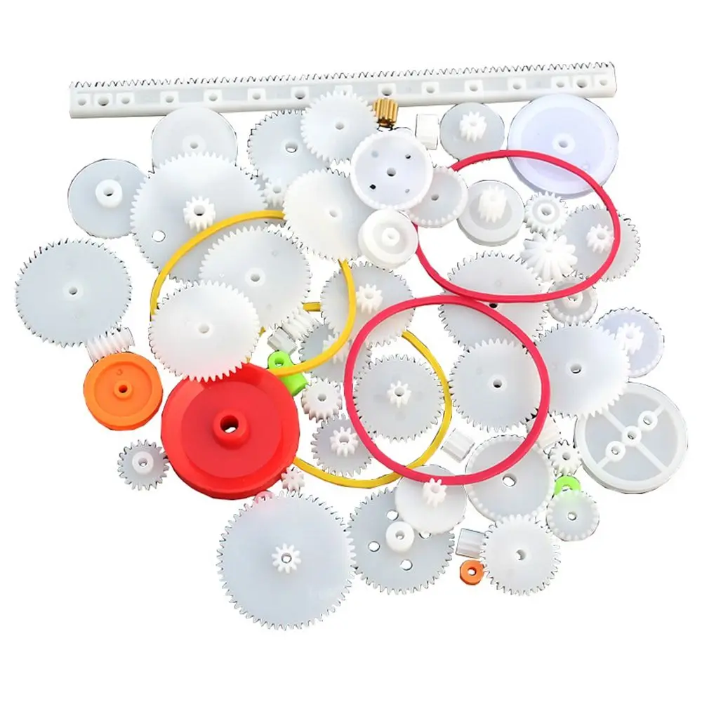 60PCS/Set Plastic Gear Package Kit DIY Assortment Accessories Set for Toy Motor Car Robot Various Axle Belt Bushings | Игрушки и хобби