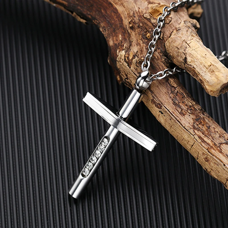 Классическое простое ожерелье с подвеской-крестом мужские аксессуары из