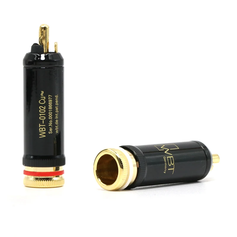 4pcs Hifi Gold Plated RCA Plug WBT-0102Cu 99.998% Copper 24K Platd Single Connector | Электроника