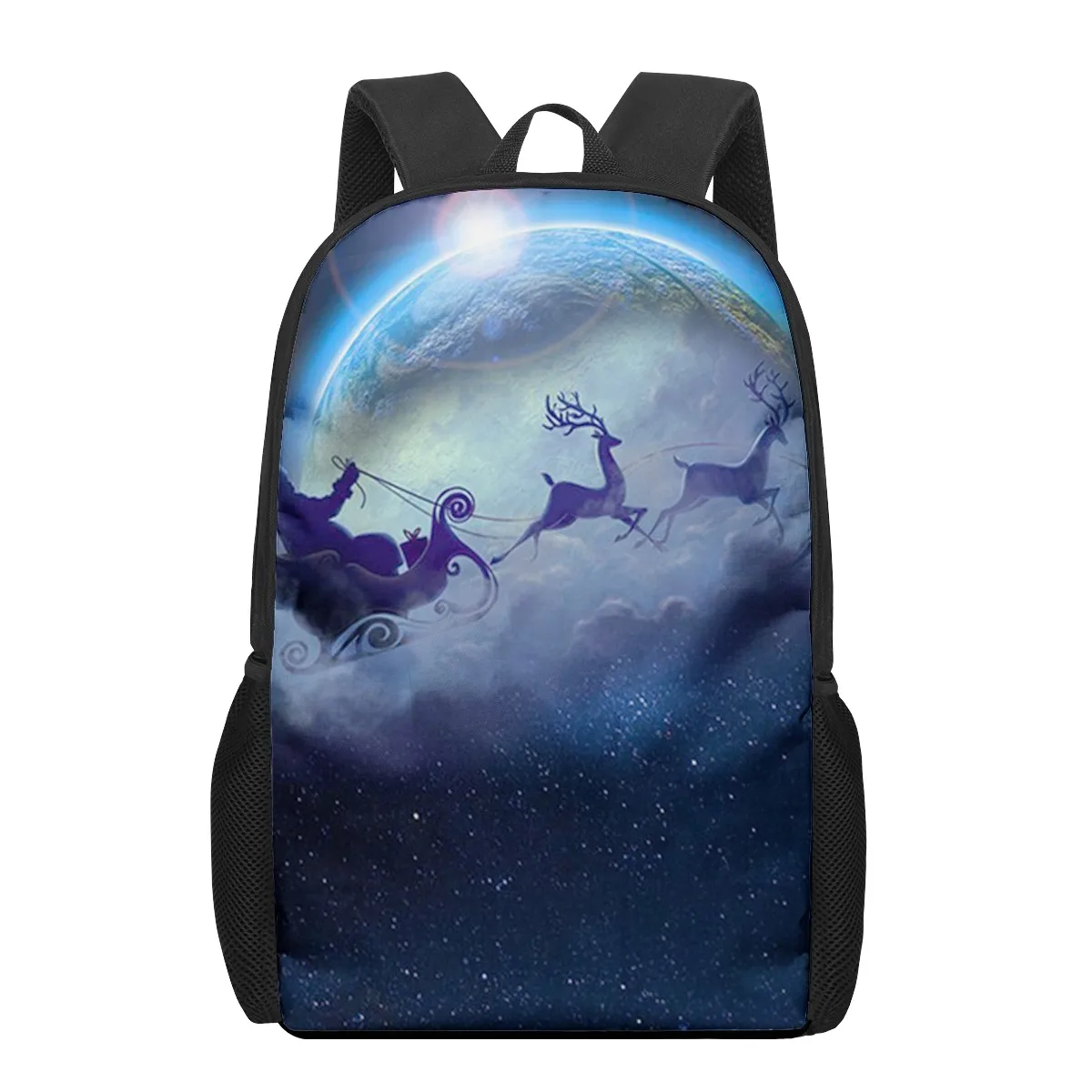 

Christmas Santa Claus printing children's backpacks students children boys girls school bags shoulder bags