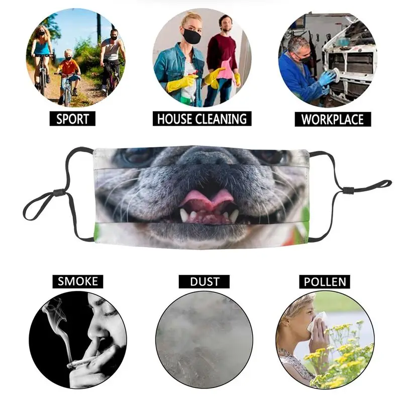 

Bulldog Washable Mouth Face Mask Adult Dog Meme Anti Dust Haze Mask Protection Cover Respirator Muffle