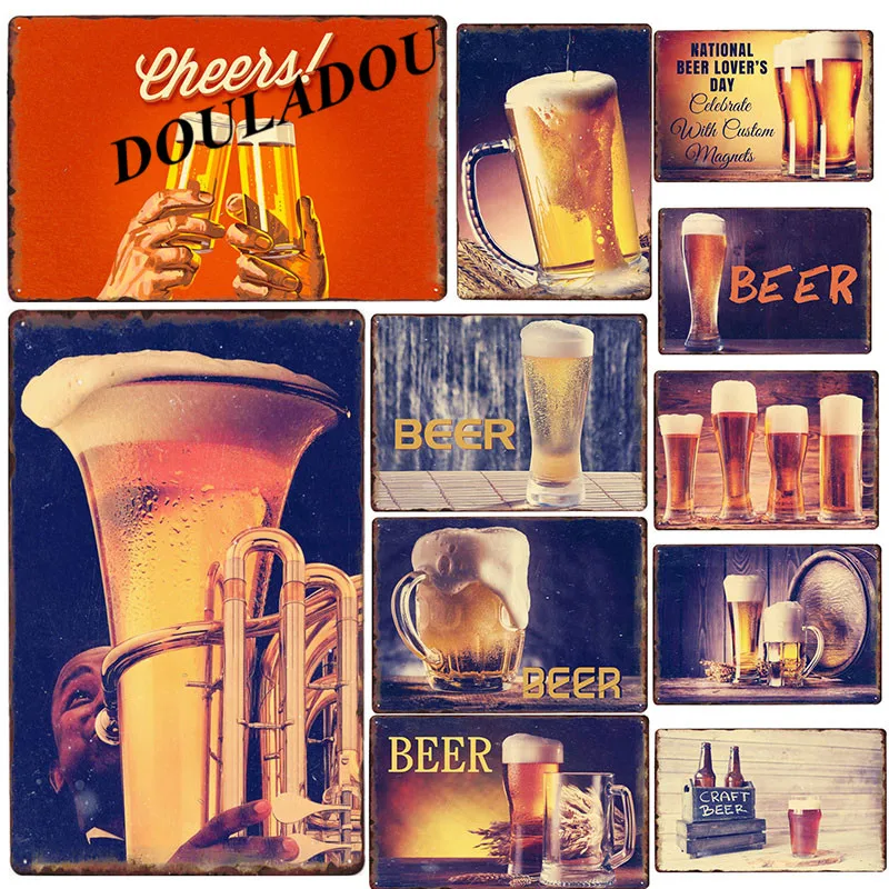 

[Douladou] Ice Cold BEER Now AVAILABLE Plate Vintage Metal Tin Signs Bar Pub Casino Party Decoration Retro Plaque Poster 30*20CM