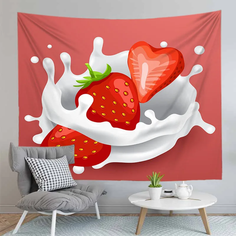 3D милый гобелен с клубникой декорация для дома стен ткань гостиной скатерть