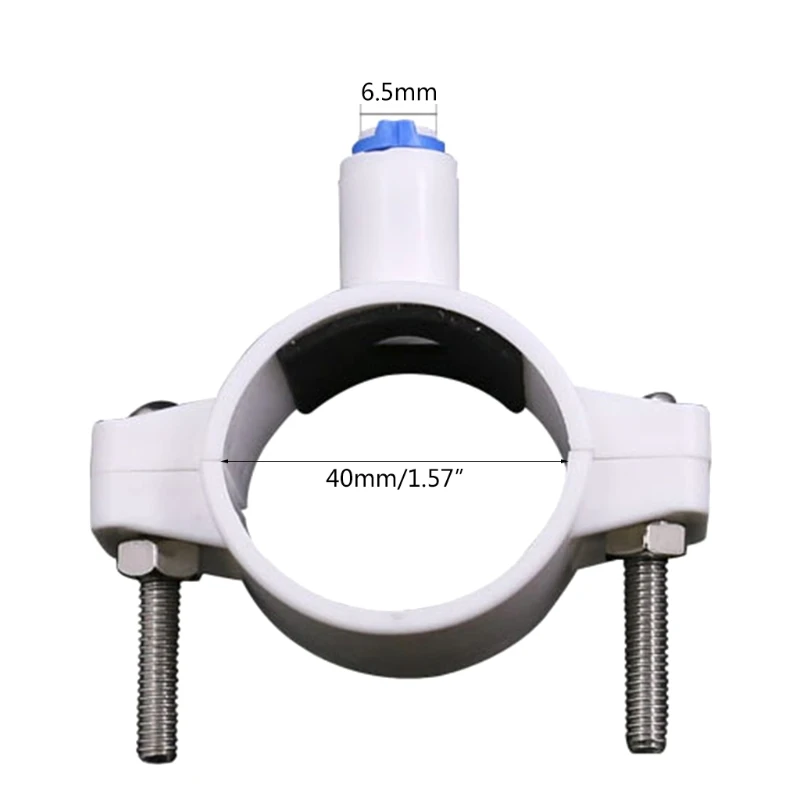 

203F Piipe Fitting RO Water 40mm Drain Waste Water Pipe Clamp Saddle Clips Reverse Osmosis 1/4" OD Hose Quick Connection