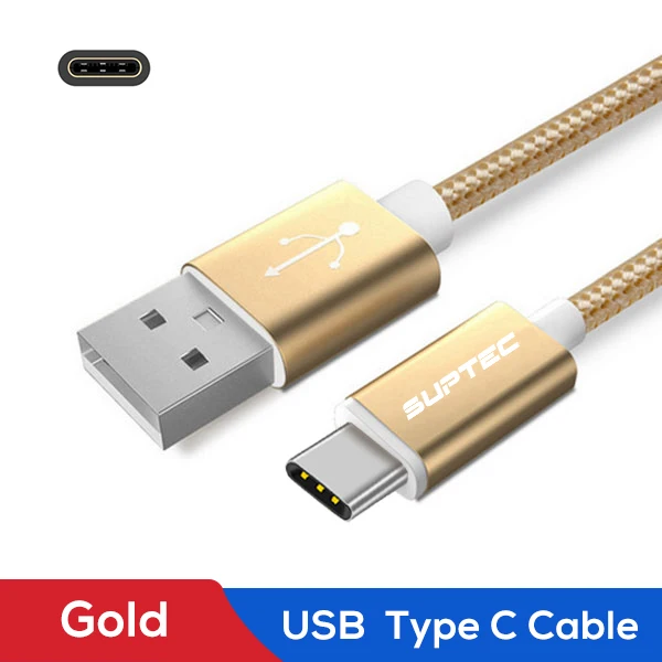SUPTEC usb type-C кабель 3A провод для быстрого заряда USB-C кабель для передачи данных Quick Charge 3,0 шнур для samsung S9 S8 Xiaomi mi9 type-C устройств - Цвет: Pure Gold