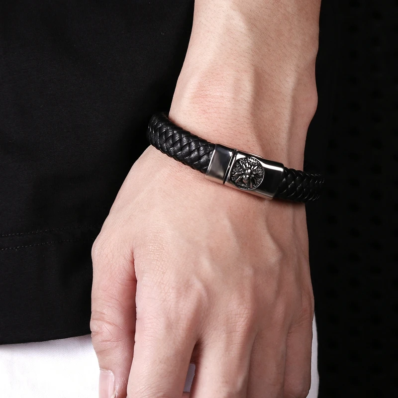 Многоцветный модный плетеный кожаный браслет для мужчин ювелирные изделия в