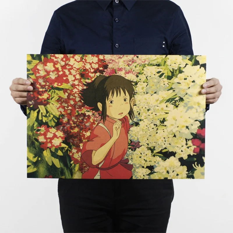 Винтажный мультяшный аниме Hayao Miyazaki постер Тоторо Cafe детский домашний декор Retro