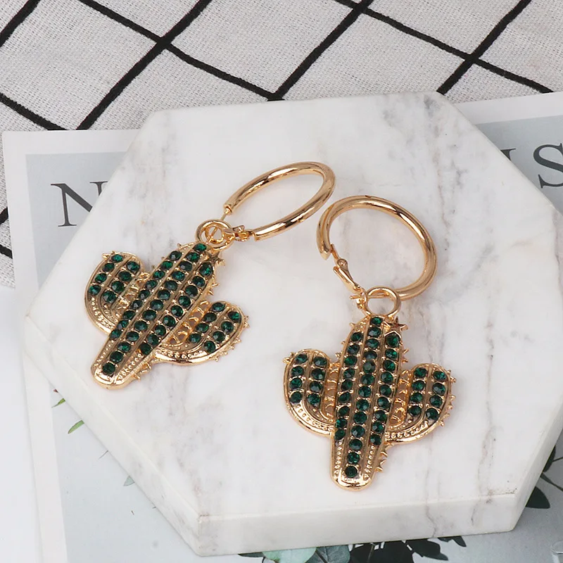 Индивидуальные ювелирные изделия с растениями серьги в форме кактуса для