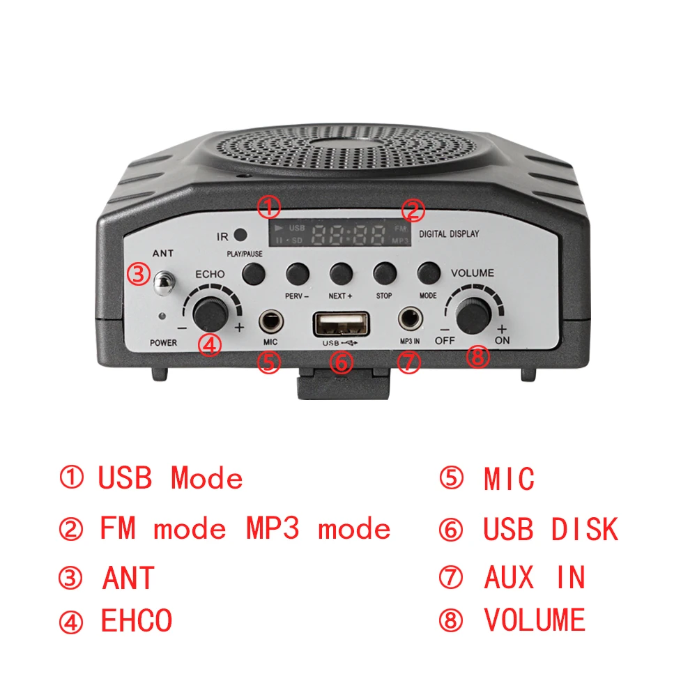 Проводной мини аудио динамик 25 Вт портативный голосовой усилитель микрофон с