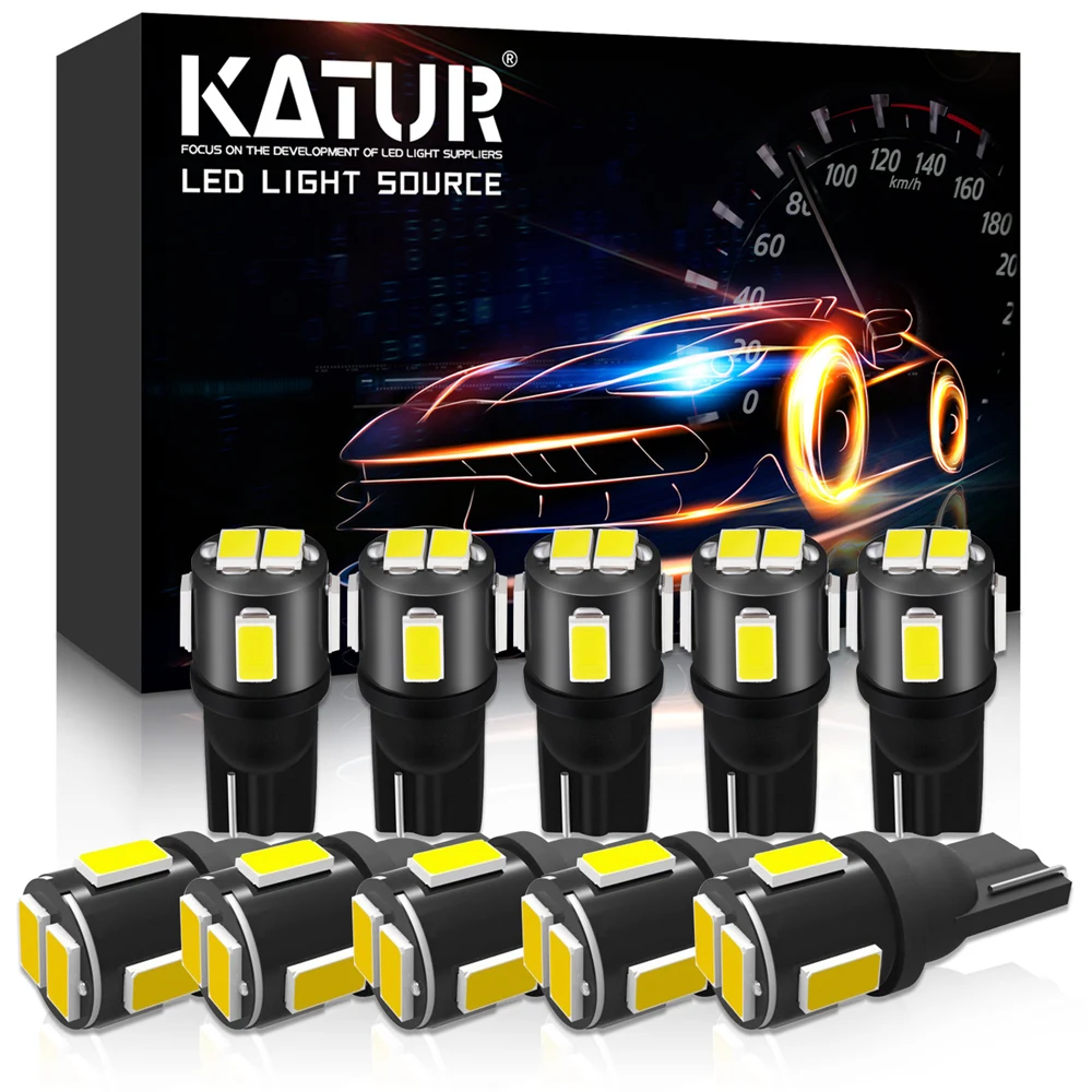 KaTur 10 шт. T10 Светодиодная лампа супер яркая 168 194 2825 светодиодный светильник 175 6SMD