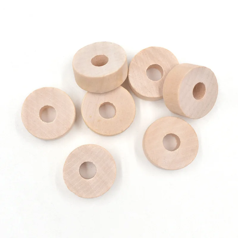 

10pcs 25mm Flat Round Unfinished Wood Beads Disc Natural Wooden Coin Spacer Beads 7mm Hole Macrame Craft for DIY Jewelry Making