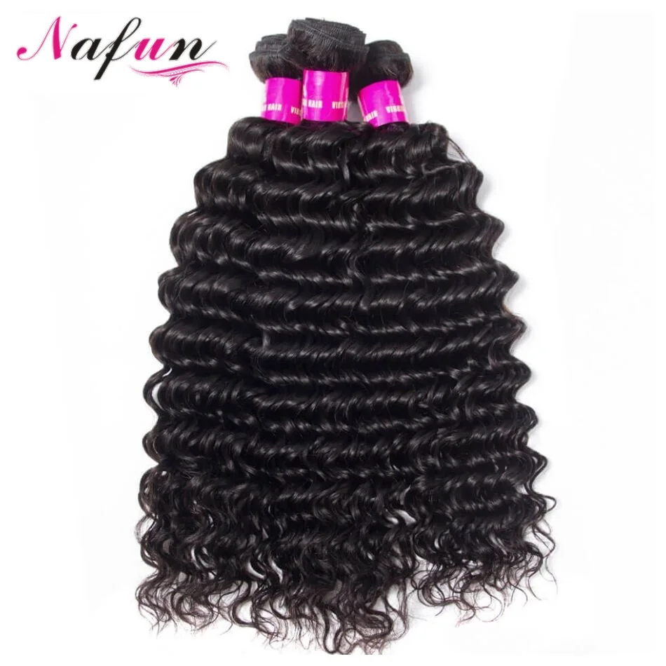Накладные бразильские волосы NAFUN волнистые человеческие 1/3/4/5 пряди натурального