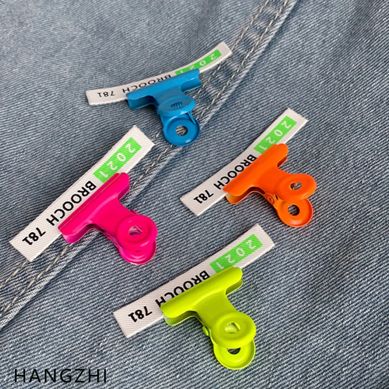 HANGZHI INES Новые Модные цветные флуоресцентные большие зажимы для костюма пальто