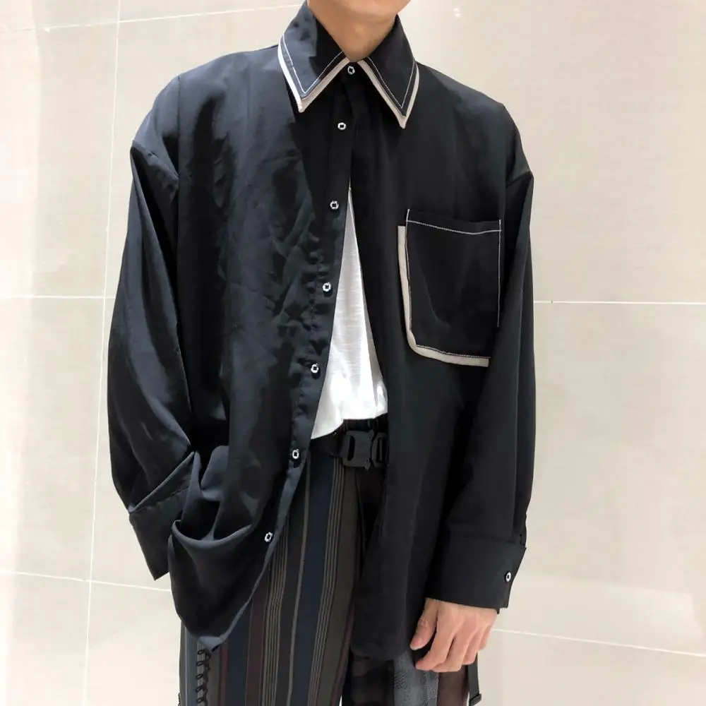XS-6XL! Новинка 2019 Мужская одежда модная оригинальная рубашка с двойным воротником
