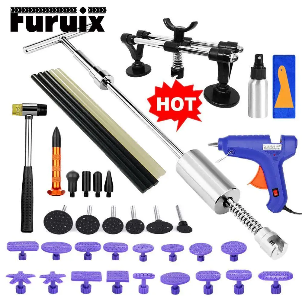 

Paintless Dent Repair Puller Kit Dent Puller Slide Hammer Tool with Dent Removal Pulling Tabs for Auto Body Hail Damage Remover