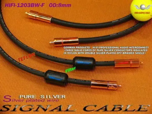 

3ft YARBO HIFI-1203BW-F three-core pure silver + silver-plated signal line (pair)