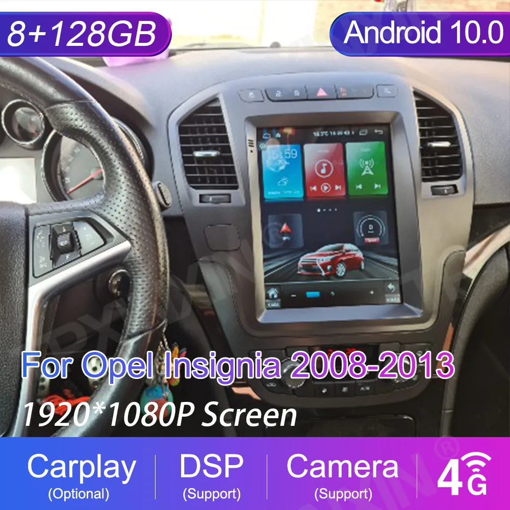 

10.4inch Tesla Screen Car Android 10 Car Player For Opel Insignia 2008-2013 Car Dvd Multimedia Player Auto GPS Navigation 4G DSP