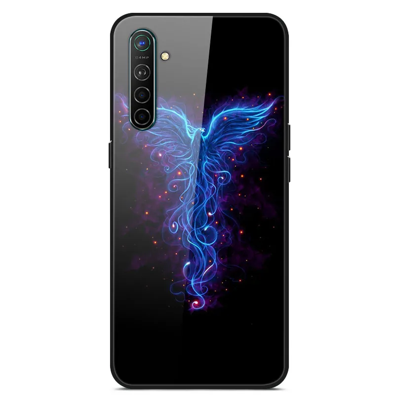 Чехол для Oppo Realme X2, чехол из закаленного твердого стекла для Oppo Realme XT X2 Pro, чехол, мягкий силиконовый бампер с принтом - Цвет: Многоцветный
