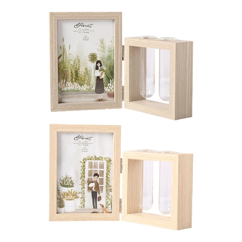 Wood Picture Frame Photo Albums and Plant 2 Vase Combo Glass Planter Terrarium | Дом и сад