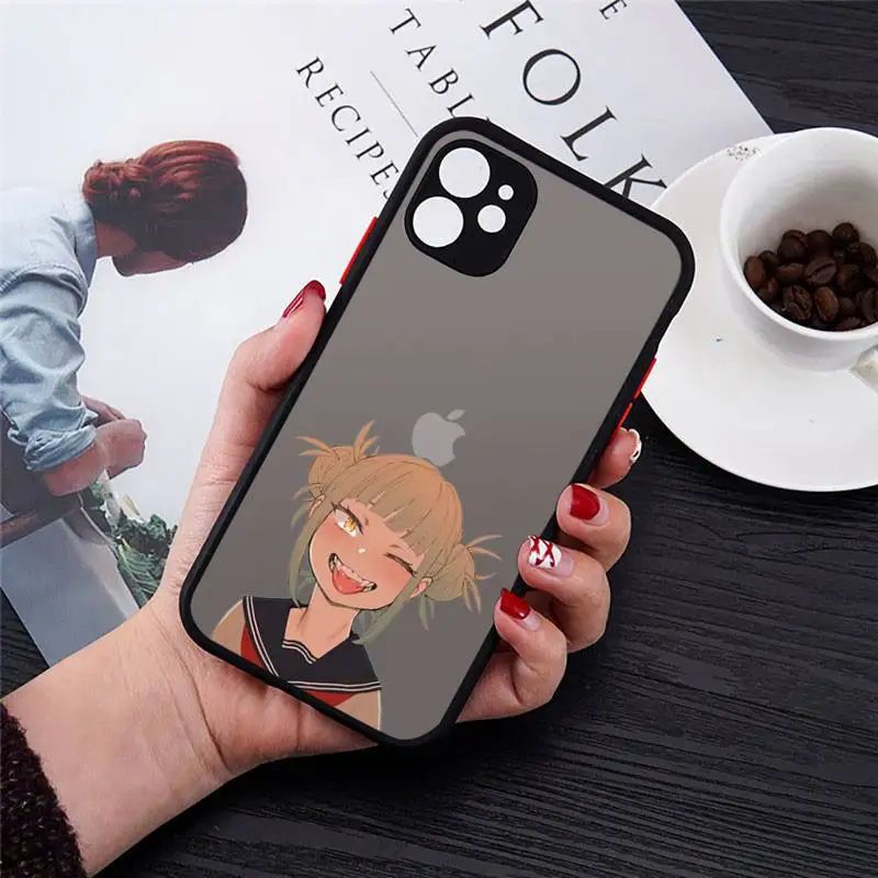 

Anime cute Himiko Toga girl Phone Cases Transparent Matte for iPhone 7 8 11 12 s mini pro X XS XR MAX Plus cover funda