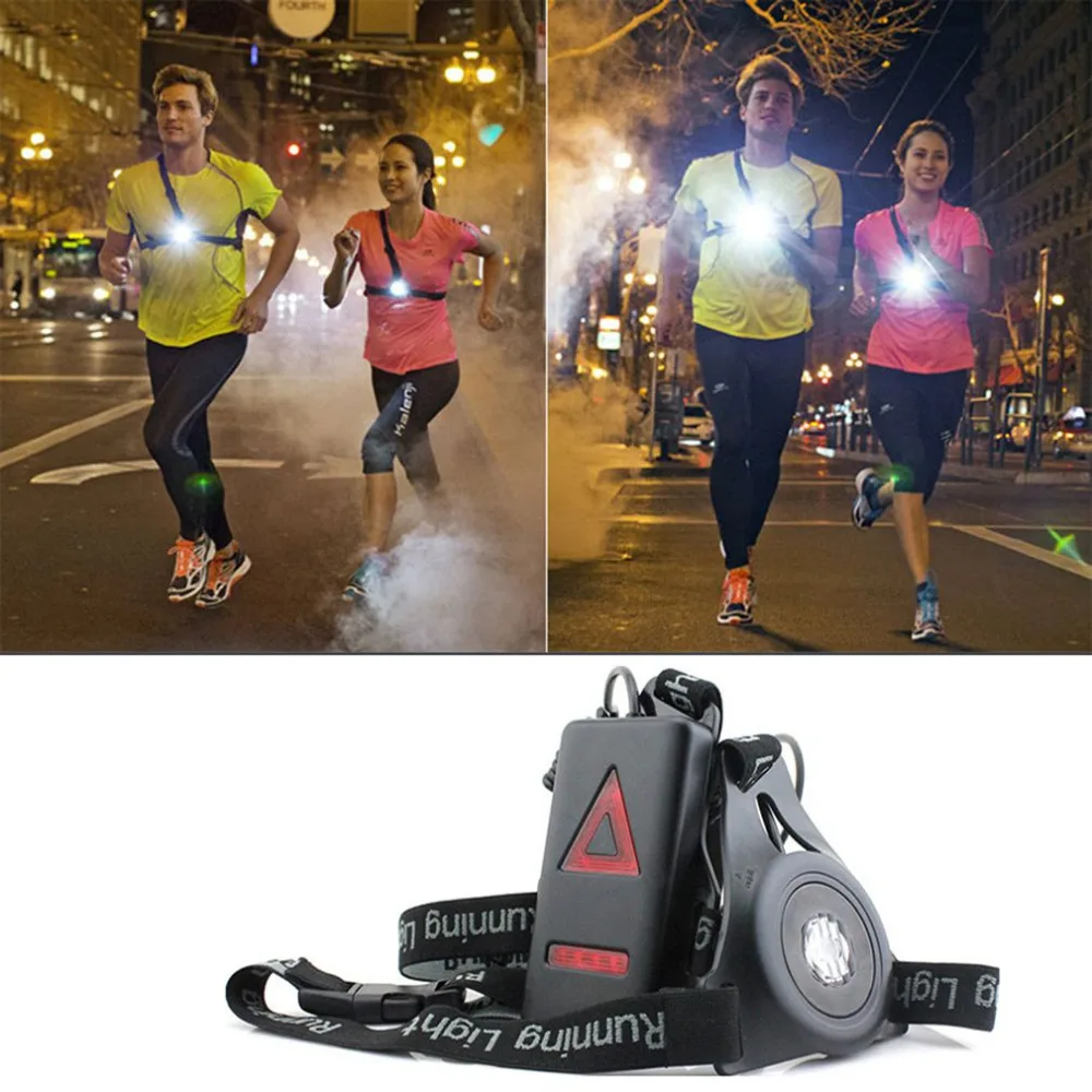

1200lm XPE Outdoor Sport Running Lights Q5 LED Night Running Flashlight Warning Lights USB Charge Chest Lamp White Light Torch