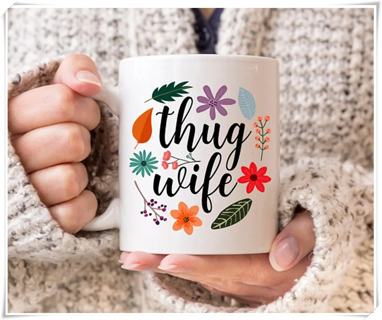 Кружка для кофе жены Thug керамическая кружка Подарок на годовщину Цветочная