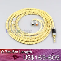 ln006481 3 5mm 2 5mm 4 4mm 8 cores 99 99 pure silver gold plated earphone cable for ue live ue6pro lighting superbax ipx