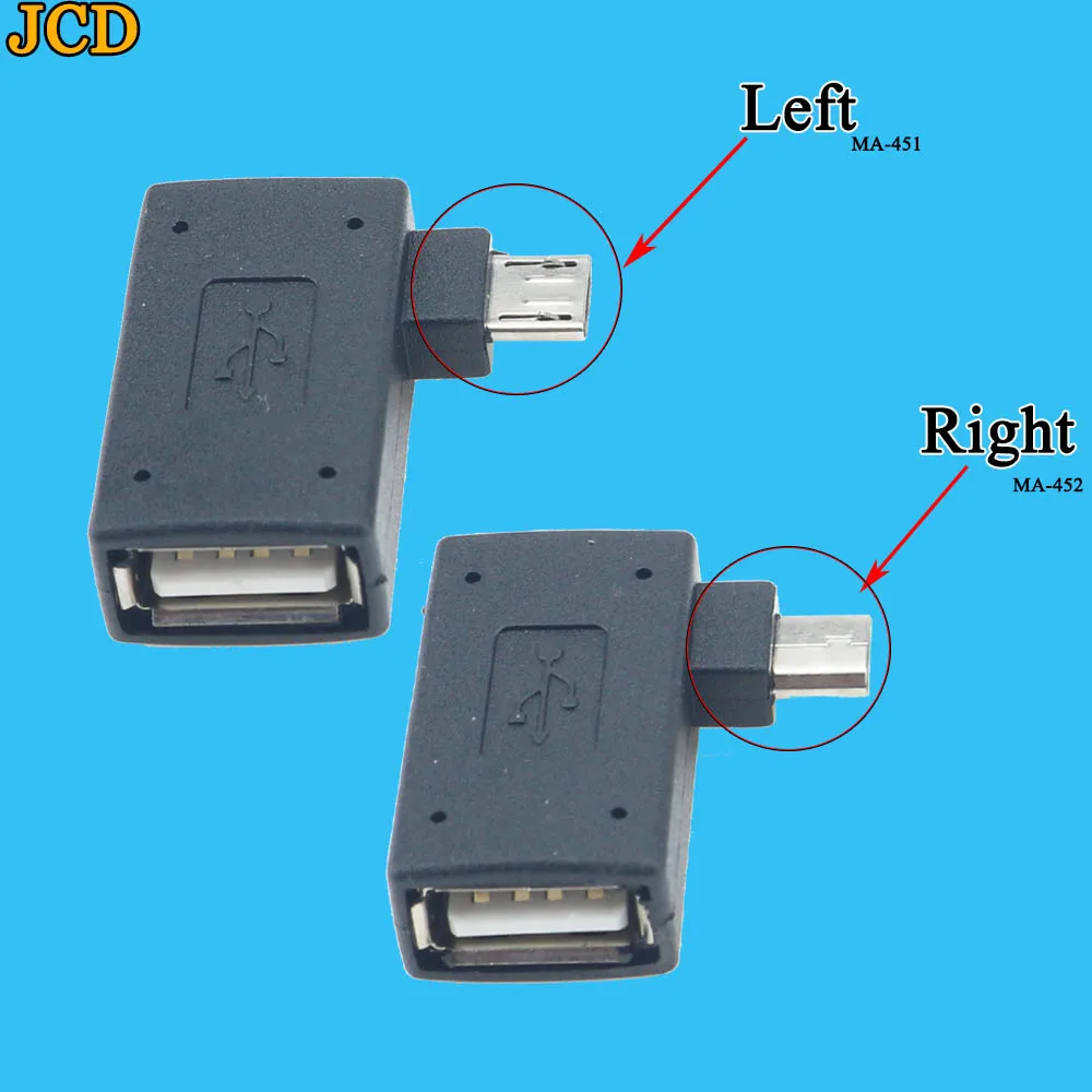 JCD микро адаптер USB 2 0 мама-папа OTG источник питания 2018 порт 90 градусов левый правый
