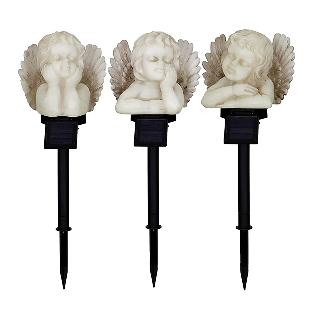 

Outdoor LED Lighting Floor Plug Hanging Lamp Yard Art Decoration Solar Light Resin Craft Angel Lawn Stakes Lamps