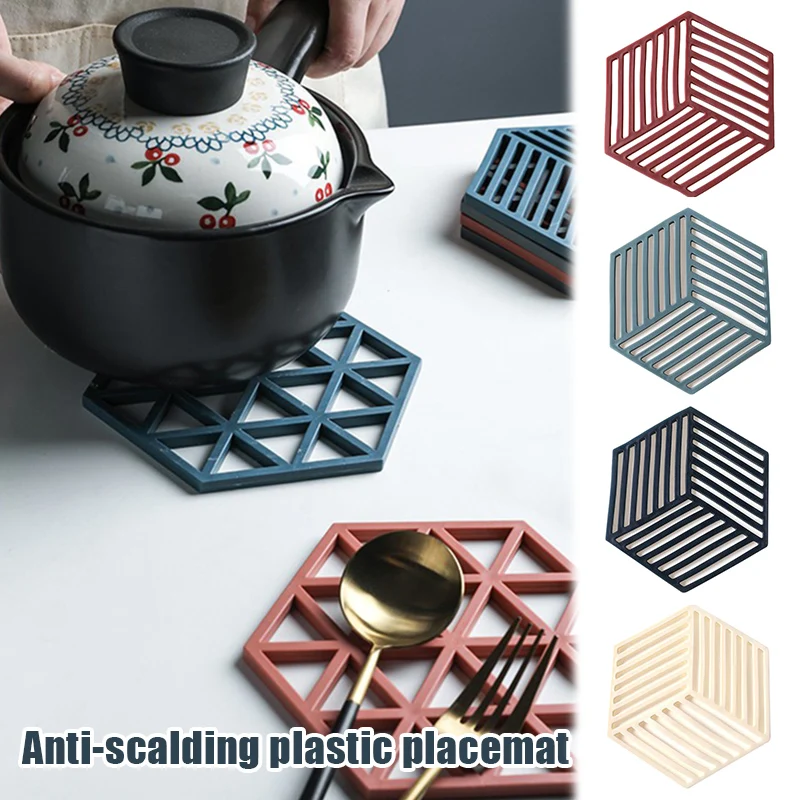 

New Cup Holder Coasters Anti-Scalding Hollowed Out Cup Coasters Heat Resistant Rubber Mat Non-Slip Pot Holder Table Placemat N66