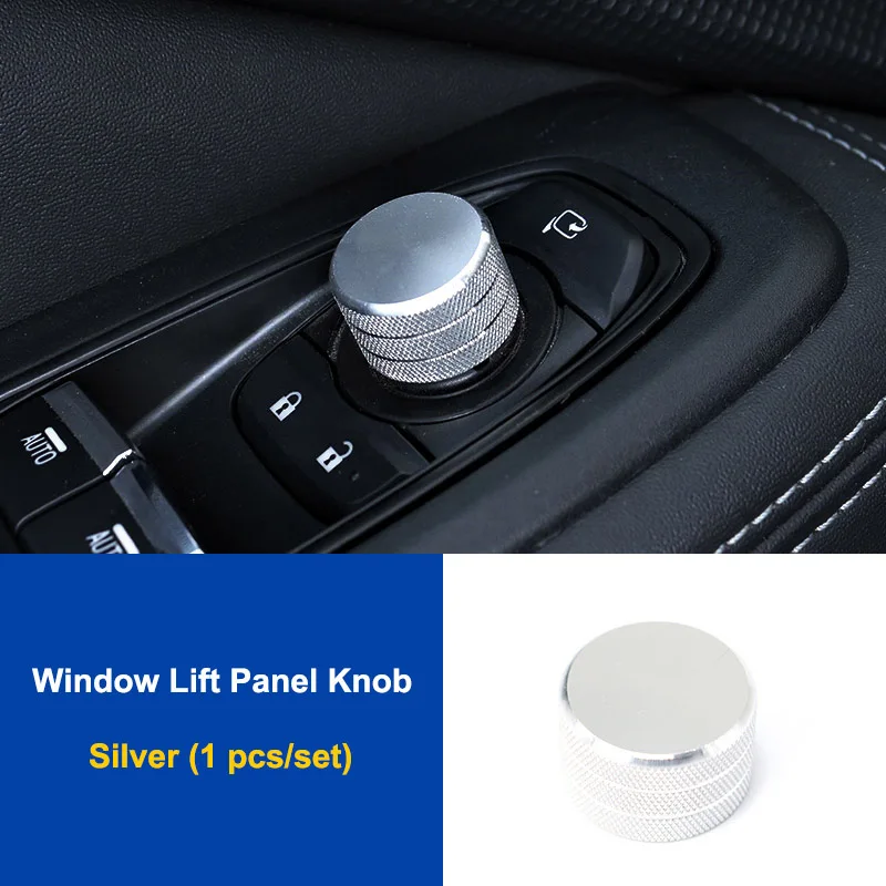 Window Lift Silver 1 QHCP алюминиевый сплав автомобильный CD аудио стерео Кнопка регулировки переключатель кольцо панель управления AC ручка Крышка для Subaru Forester XV 18-19 - Название цвета: Window Lift Silver 1