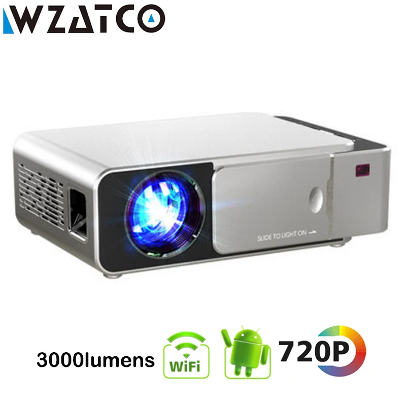 Интеллектуальный проектор WZATCO T6 1080p HD светодиодный портативный мини-проектор