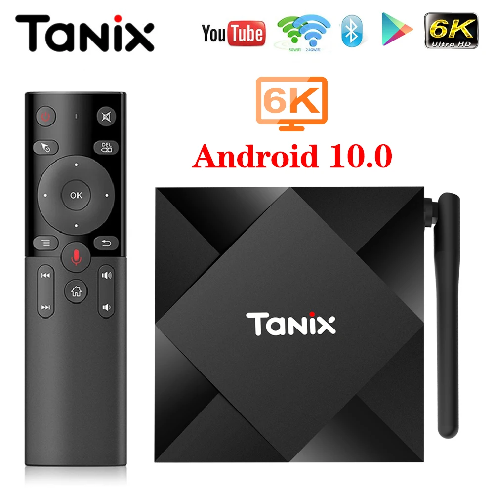 Tanix TX6S ТВ Box Android 10 4 Гб 64 Allwinner H616 ядра 6K H.265 двухъядерный процессор Wi Fi Google плеер