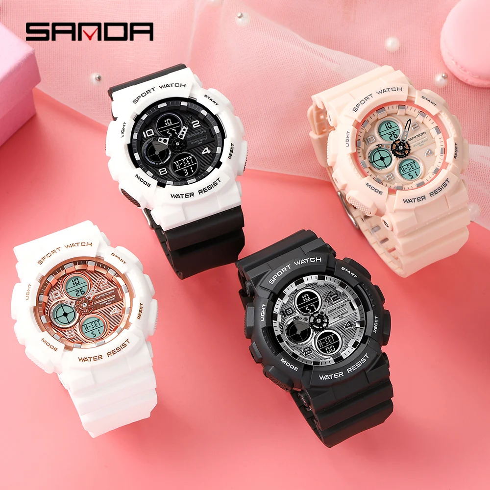 Бренд SANDA Для мужчин часы мужские военные спортивные G стиль женщина светодиодный
