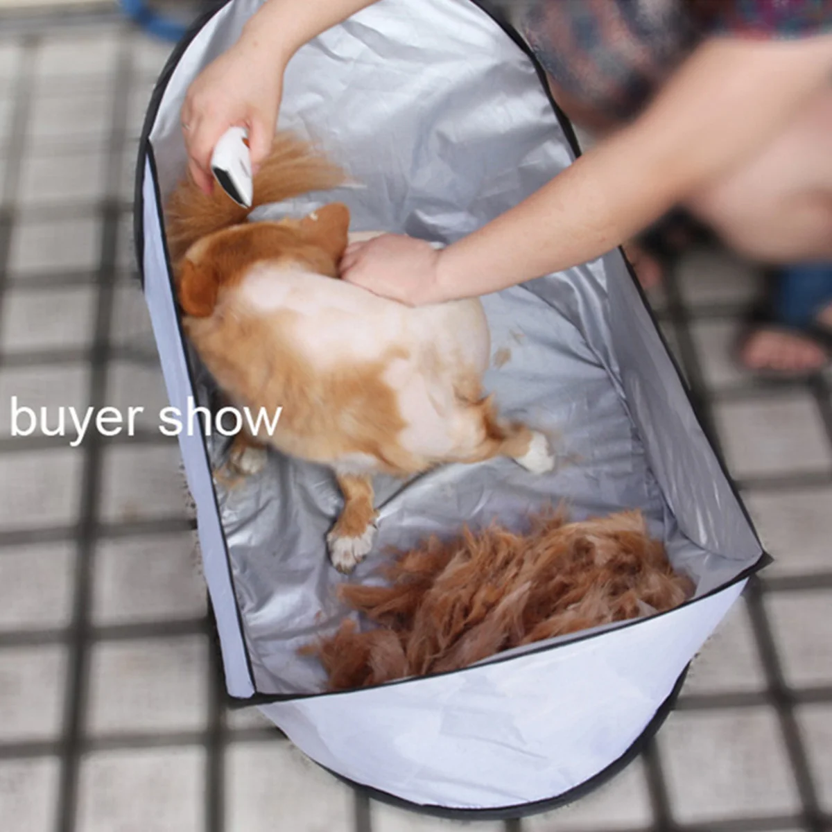 

1x нагрудник для стрижки домашних животных, моющийся коллектор волос из ткани Оксфорд, предотвращает падение шерсти собак на пол, складной н...