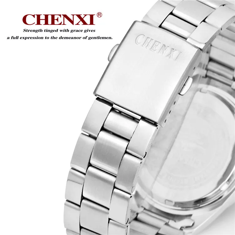 

CHENXI Brand Fashion Luxury Quartz Lover Couple Watch Classic Simple Silver Stainless Steel Men and Women Watches Orologi Coppia